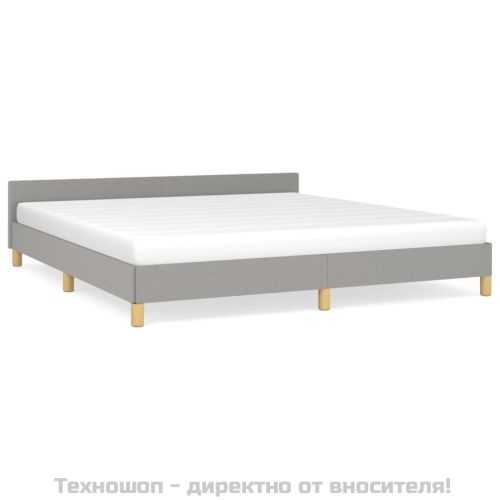 Рамка за легло без матрак, светлосива, 160x200 см, плат