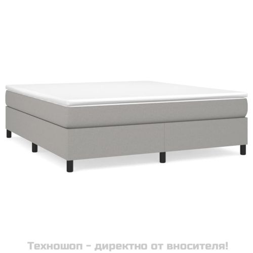 Рамка за легло с пружини, светлосива, 160x200 см, плат