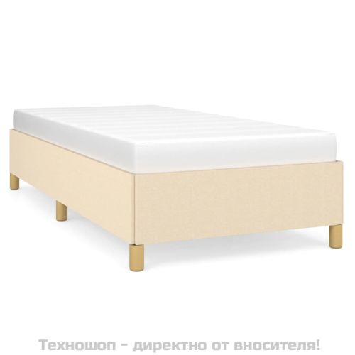 Рамка за легло без матрак, кремави, 90x190 см, плат