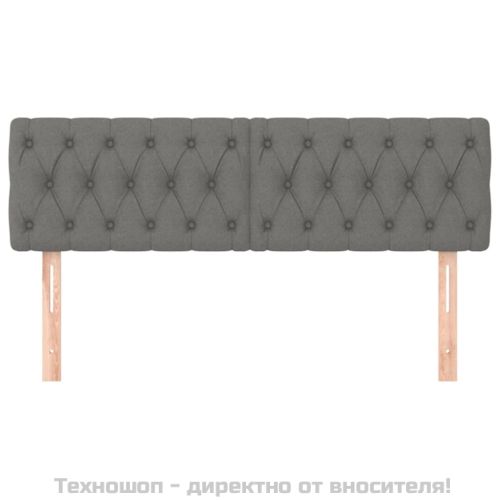 Табла за легло, тъмносива, 144x7x78/88 см, плат