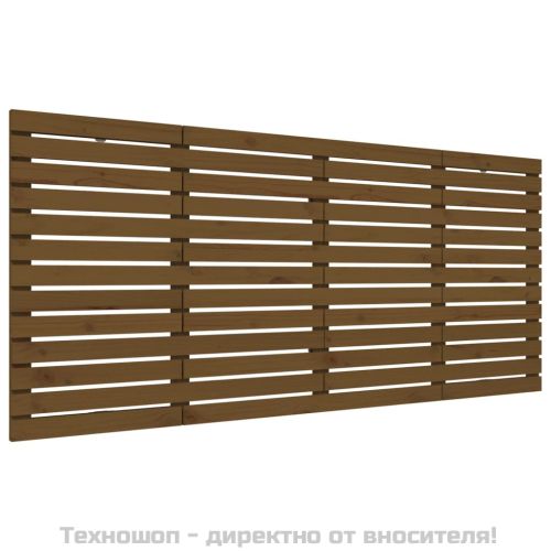 Стенна табла за спалня, меденокафява, 156x3x91,5 см, бор масив