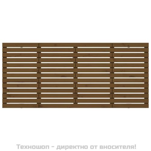 Стенна табла за спалня, меденокафява, 156x3x91,5 см, бор масив