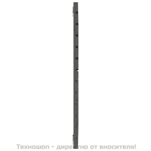 Стенна табла за спалня, сива, 141x3x91,5 см, борово дърво масив