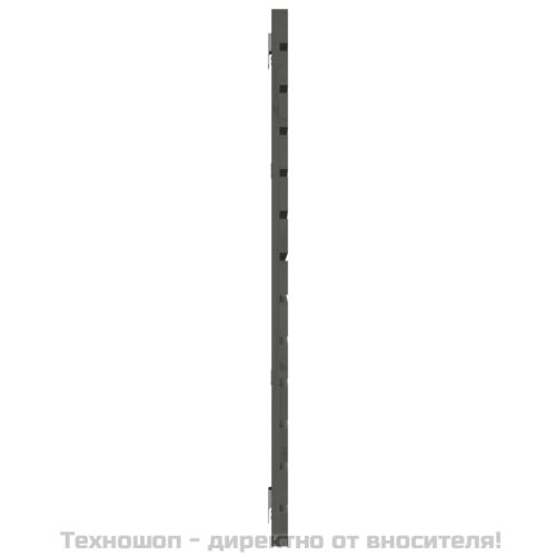 Стенна табла за спалня, сива, 156x3x91,5 см, борово дърво масив
