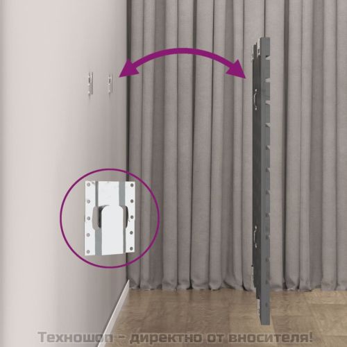 Стенна табла за спалня, сива, 156x3x91,5 см, борово дърво масив