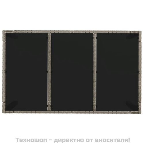 Градински трапезен комплект 5 части с възглавници сив полиратан