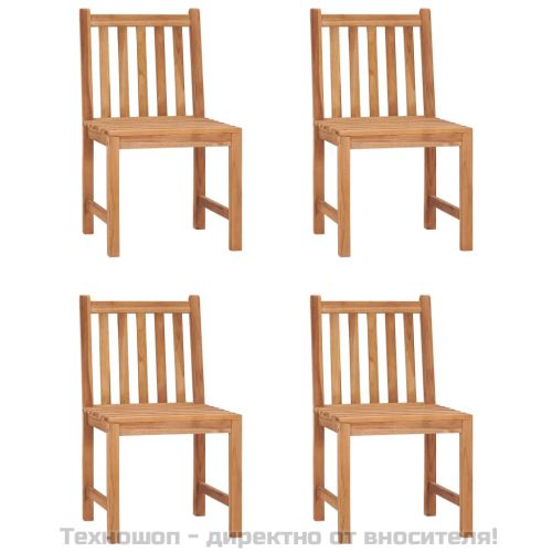 Градински комплект за хранене, 5 части, 80x80 см, масивно тиково дърво