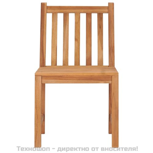 Градински комплект за хранене, 5 части, 80x80 см, масивно тиково дърво