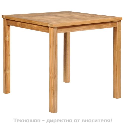 Градински комплект за хранене, 5 части, 80x80 см, масивно тиково дърво