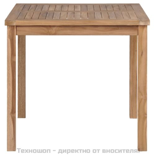 Градински комплект за хранене, 5 части, 80x80 см, масивно тиково дърво
