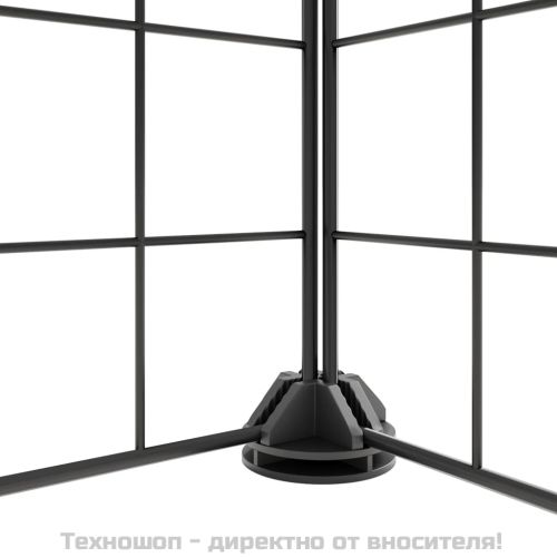 Клетка за животни с врата, 8 панела, черна, 35x35x70 см, стомана