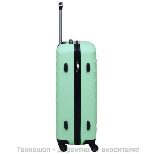 Комплект твърди куфари с колелца, 3 бр, мента, ABS
