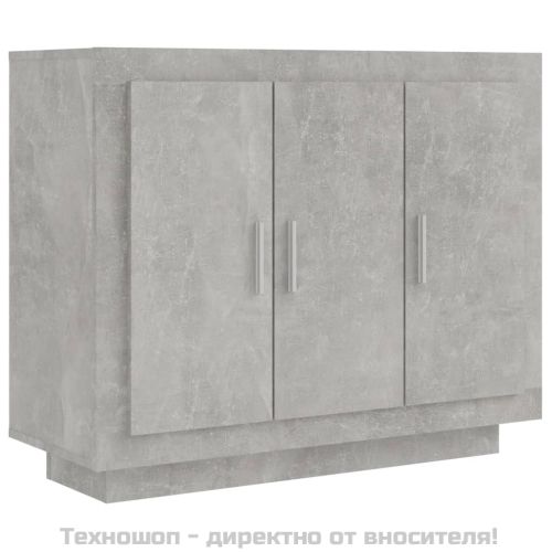 Сайдборд, бетонно сив, 92x35x75 см, инженерно дърво