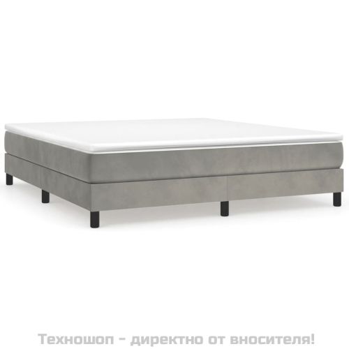Боксспринг легло с матрак, светлосиво, 180x200 см, кадифе