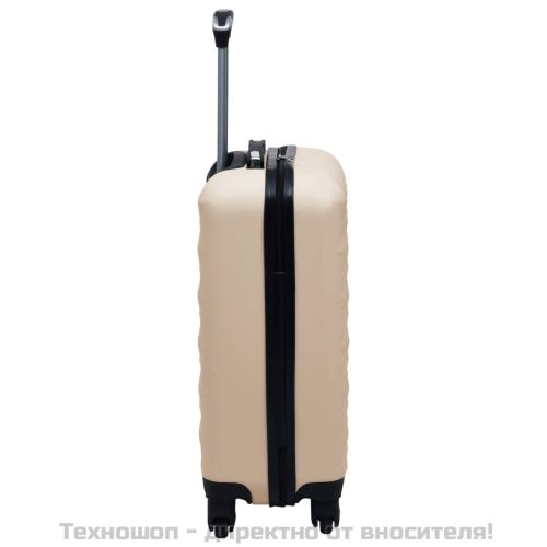 Твърд куфар с колелца, златист, ABS
