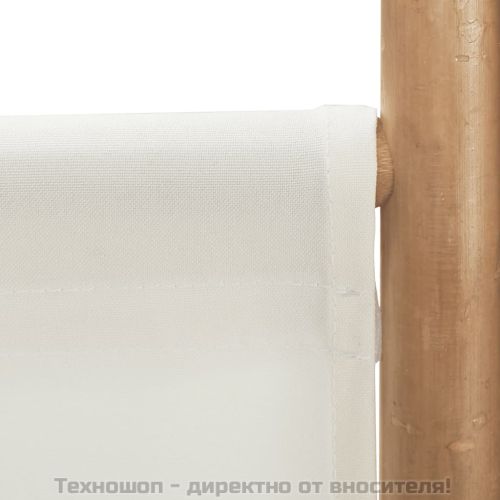 Сгъваема 4-панелна преграда за стая 160 см бамбук и платно