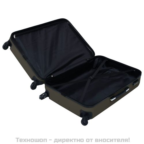 Комплект твърди куфари с колелца, 3 бр, антрацит, ABS