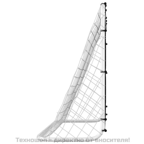 Футболна врата с мрежа и стена мишена, стомана, 184x61x122 см