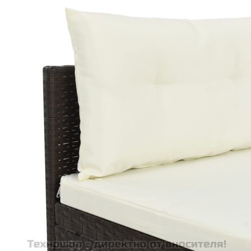 Градински комплект, 4 части, кафяв полиратан