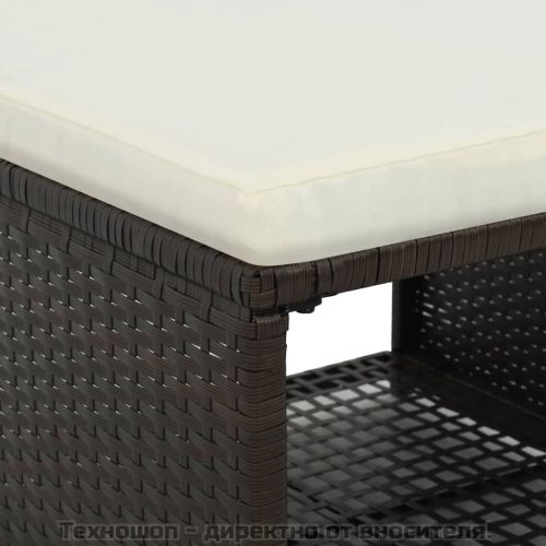 Градински комплект, 4 части, кафяв полиратан