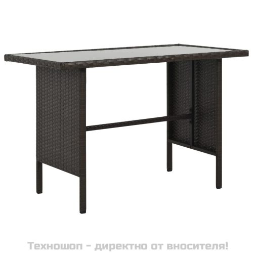 Градински комплект, 4 части, кафяв полиратан