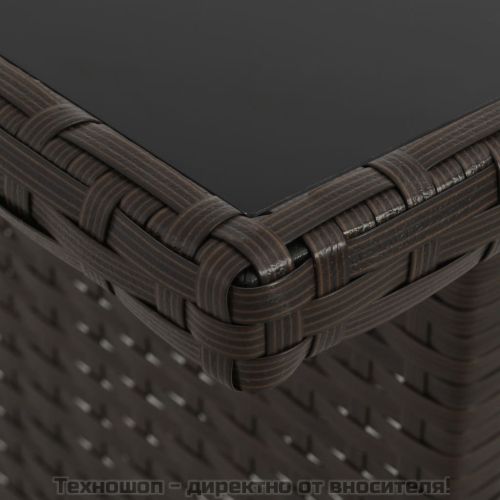 Градински комплект, 4 части, кафяв полиратан