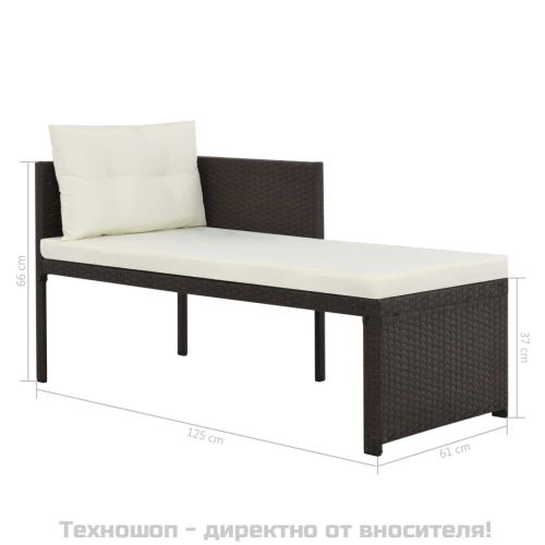 Градински комплект, 4 части, кафяв полиратан