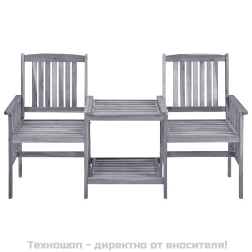 Градински столове с маса за чай, 159x61x92 см, акация масив