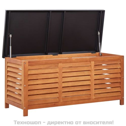 Градински сандък за съхранение, 117x50x55 см, евкалипт масив