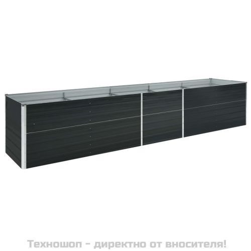 Градинска висока леха поцинкована стомана 400x80x45 см антрацит