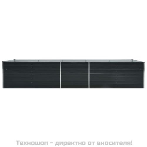 Градинска висока леха поцинкована стомана 400x80x45 см антрацит