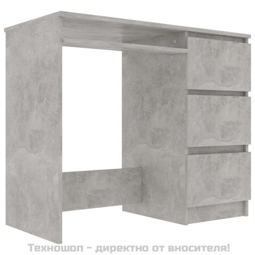 Бюро, бетонно сиво, 90x45x76 см, инженерно дърво