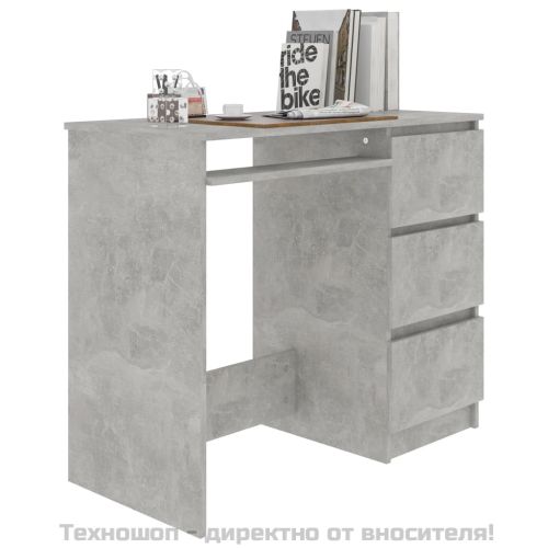 Бюро, бетонно сиво, 90x45x76 см, инженерно дърво