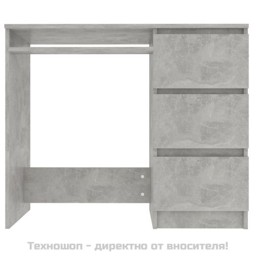 Бюро, бетонно сиво, 90x45x76 см, инженерно дърво