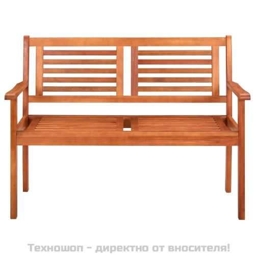 2-местна градинска пейка, 120 cм, евкалиптово дърво масив