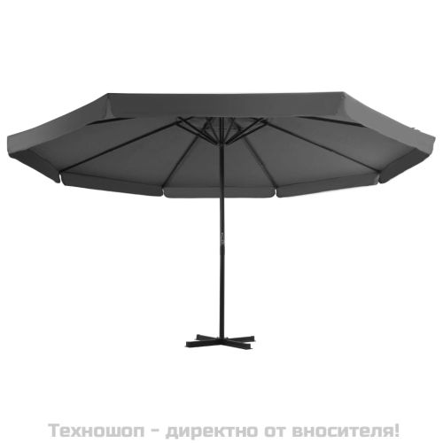 Градински чадър с алуминиев прът, 500 см, антрацит