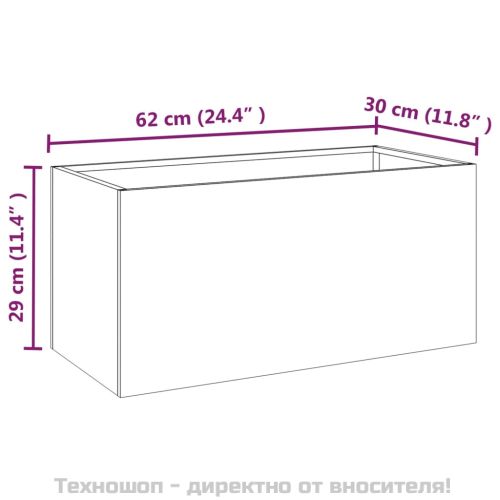 Кашпа, 62x30x29 см, кортенова стомана