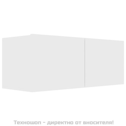 Комплект ТВ шкафове от 3 части, бял, инженерно дърво