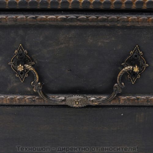 Дървен голям сандък, черен