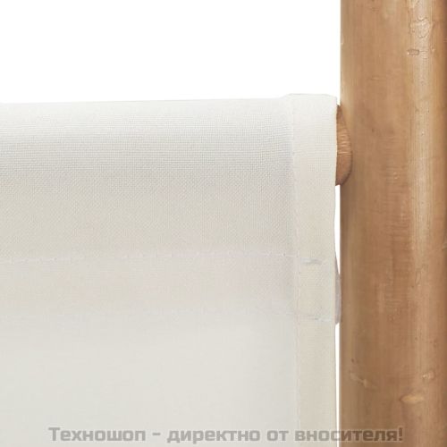 Сгъваема 5-панелна преграда за стая 200 см бамбук и платно