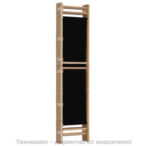 Сгъваема 3-панелна преграда за стая 120 см бамбук и платно