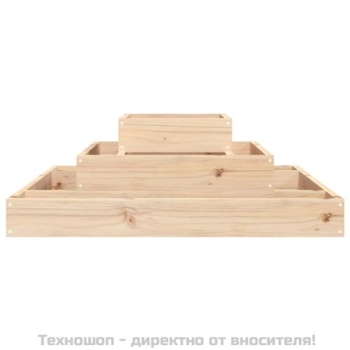 Плантер, 80x80x27 см, борово дърво масив