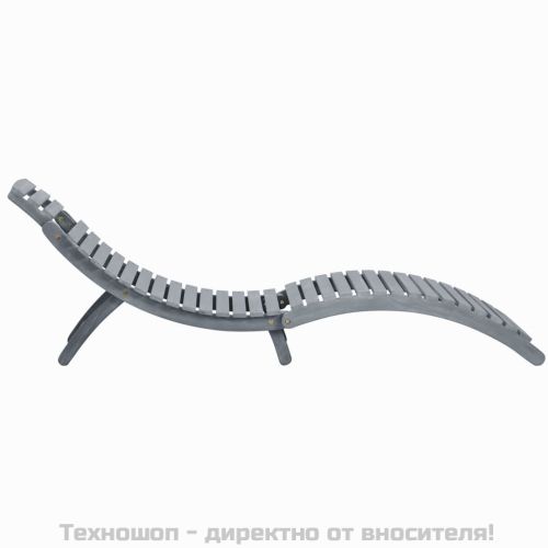 Градински шезлонг, промито сиво, акациево дърво масив