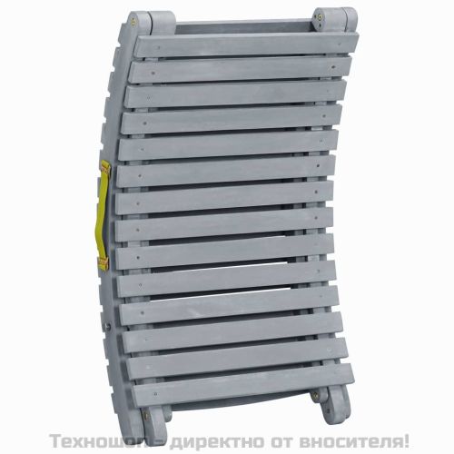 Градински шезлонг, промито сиво, акациево дърво масив
