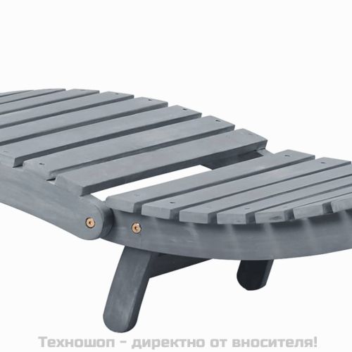 Градински шезлонг, промито сиво, акациево дърво масив