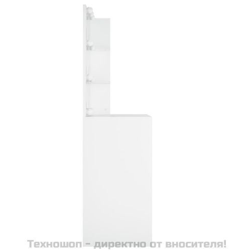 Тоалетка с LED, бяла, 60x40x140 см