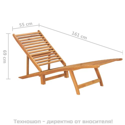 Шезлонг, тиково дърво масив