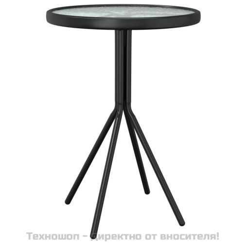 Бистро комплект от 3 части, стомана, черен