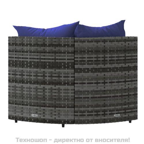 Градински ъглови дивани с възглавници, 2 бр, сиви, полиратан