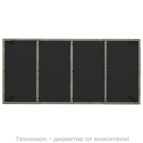 Градински трапезен комплект 9 части с възглавници сив полиратан